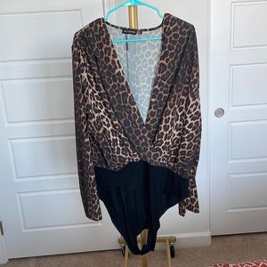 Pretty Little Thing leopard bodysuit